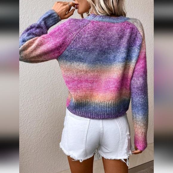 Ombre Raglan Sleeve Sweater - Picture 2 of 5